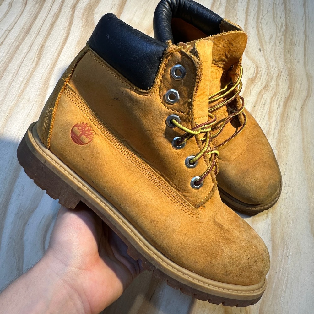 Timberland Kids 6-Inch Premium Waterproof Boots Wheat A5MZP Size 3 Kids